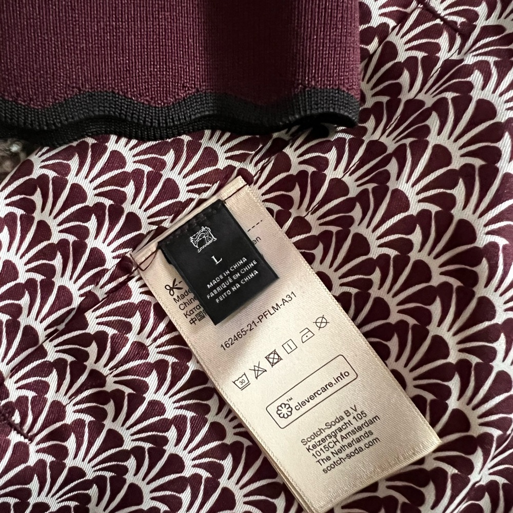 Scotch & Soda Dark Burgundy Floral Bomber Jacket reversible. - Picture 10 of 10
